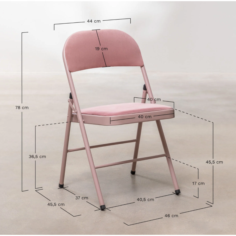 ORION91oficial® - Silla Plegable ARIES Terciopelo (VARIOS COLORES) Perla, Comedor Oficina Salón Teletrabajo Cocina - spaziOrion9