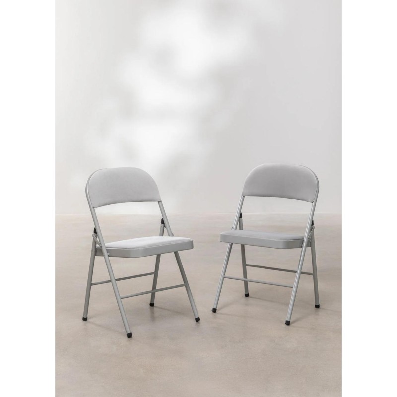 ORION91oficial® - Silla Plegable ARIES Terciopelo (VARIOS COLORES) Perla, Comedor Oficina Salón Teletrabajo Cocina - spaziOrion9