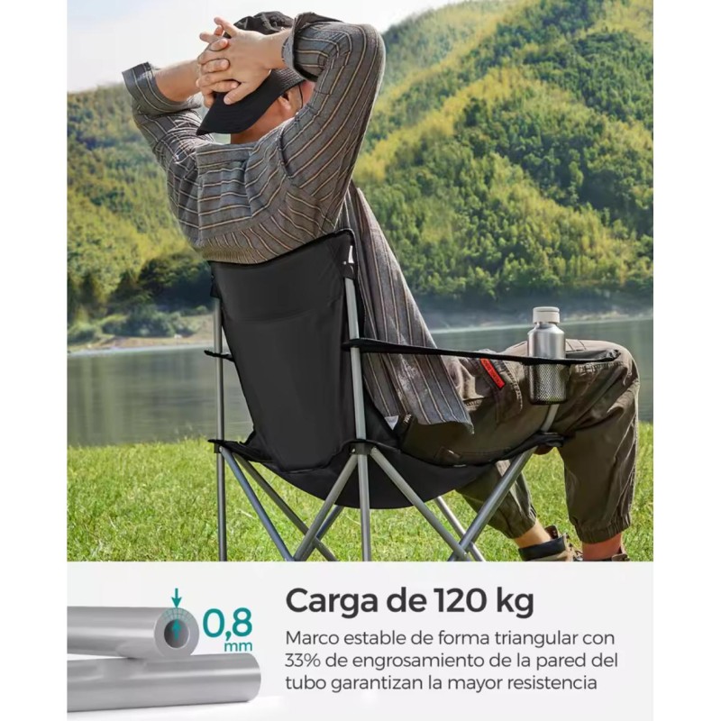 ORION91oficial® - Silla Plegable, Portátil Camping Poliéster (50 x 40cm) Color (VARIOS COLORES), Peso Max 120kg, Exterior, Apoya