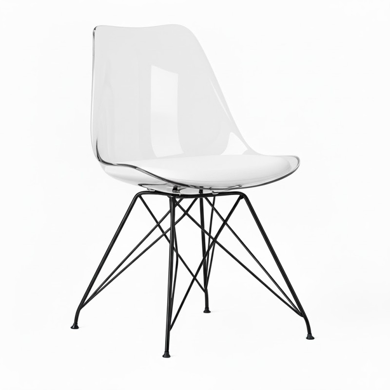 ORION91oficial® - Silla VEGA Estructura Negra Asiento (VARIOS COLORES) Acolchado Piel Sintética Color Blanca– 48 x 41 x 82 cm Co
