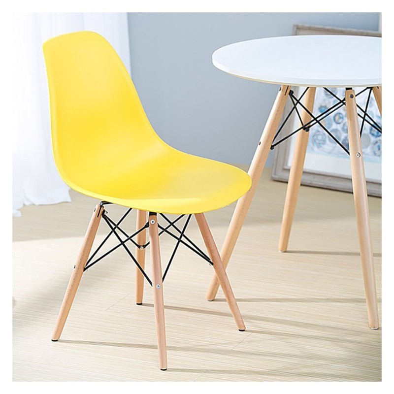ORION91oficial® - Silla de Comedor, O91, Polipropileno Color Amarillo y Patas en (VARIOS COLORES) 46,5 x 48 x 82 cm, Hostelería-