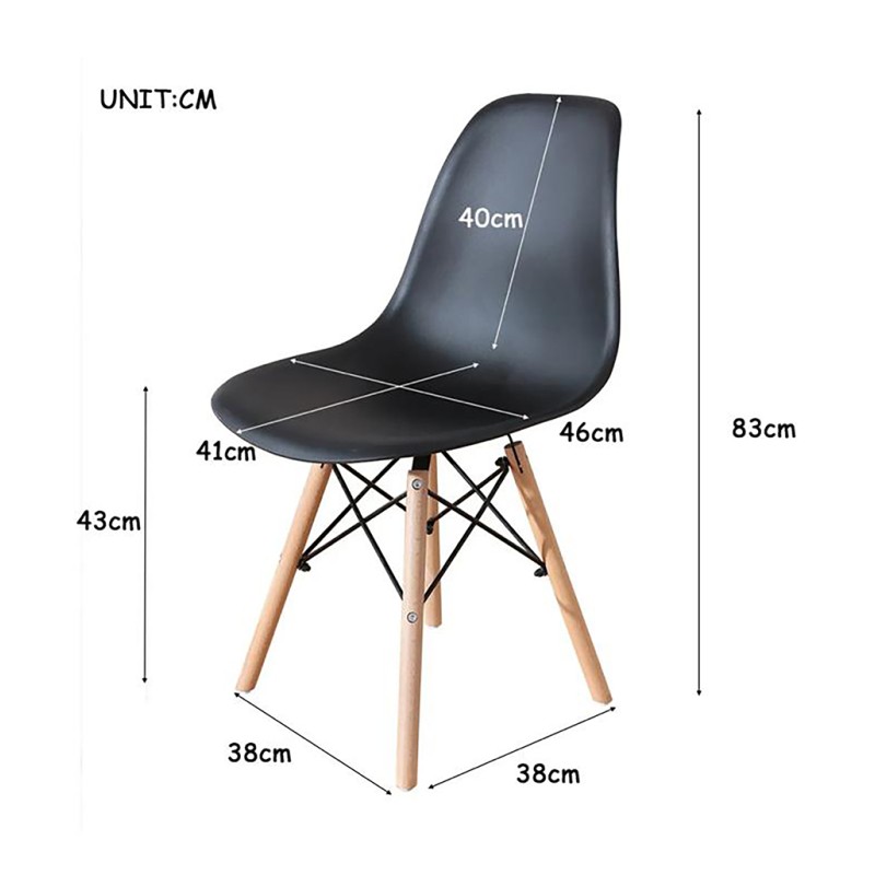 ORION91oficial® - Silla de Comedor, O91, Polipropileno Color Negroy Patas en (VARIOS COLORES) 46,5 x 48 x 82 cm, Hostelería-Bar-