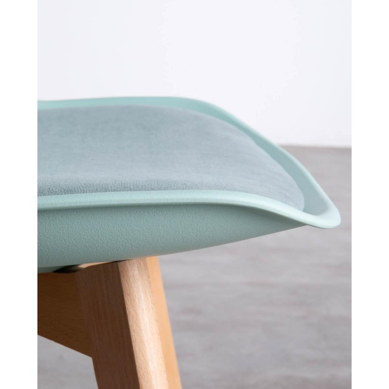 ORION91 Silla LYRA Asiento Acolchado Cojín Tela Fine Color (VARIOS COLORES) y Patas Haya (43x83x49cm) Comedor Oficina Salón Tele