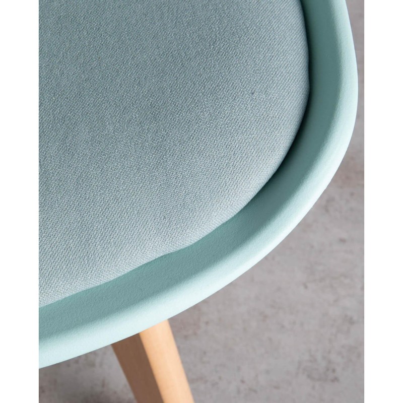 ORION91 Silla LYRA Asiento Acolchado Cojín Tela Fine Color (VARIOS COLORES) y Patas Haya (43x83x49cm) Comedor Oficina Salón Tele