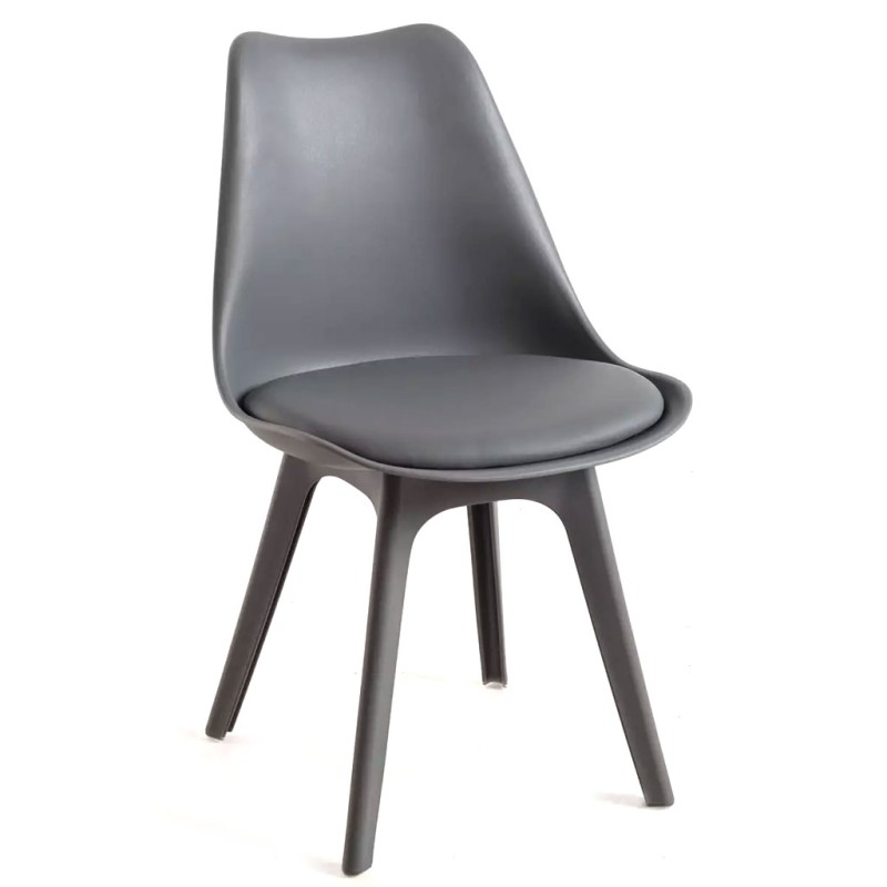 Silla BOREAL Asiento Acolchado Piel Sintética y Patas Color (VARIOS COLORES) 48x43x82cm Comedor Oficina Salón Teletrabajo Cocina