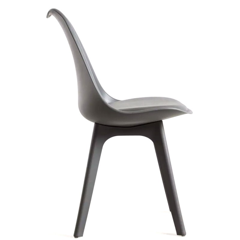 Silla BOREAL Asiento Acolchado Piel Sintética y Patas Color (VARIOS COLORES) 48x43x82cm Comedor Oficina Salón Teletrabajo Cocina