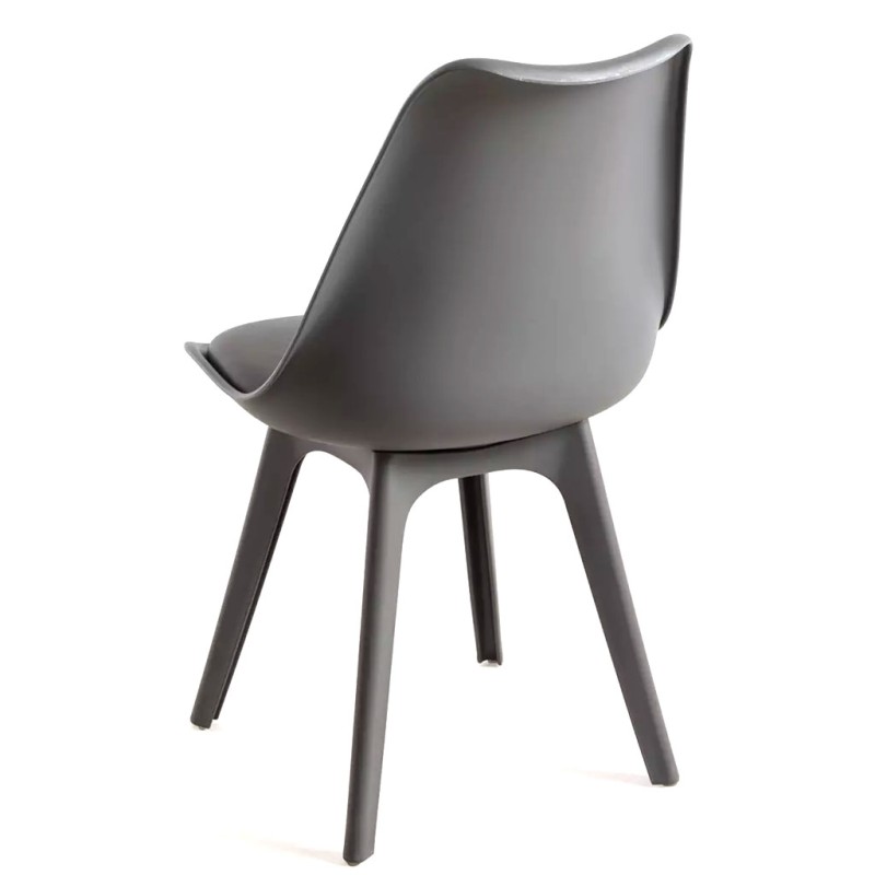 Silla BOREAL Asiento Acolchado Piel Sintética y Patas Color (VARIOS COLORES) 48x43x82cm Comedor Oficina Salón Teletrabajo Cocina