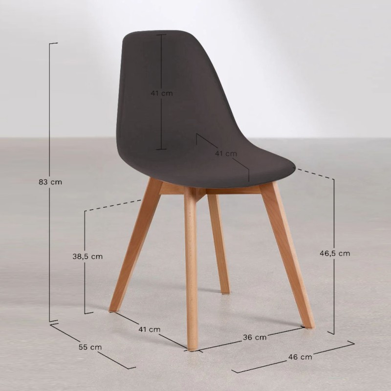 ORION91 Silla ARA Color (VARIOS COLORES) y Patas Haya 46x55x83 cm Comedor Oficina Salón Teletrabajo Cocina - SpazioLuzio