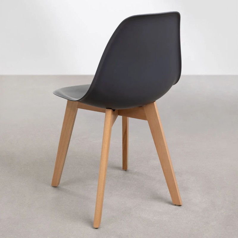 ORION91 Silla ARA Color (VARIOS COLORES) y Patas Haya 46x55x83 cm Comedor Oficina Salón Teletrabajo Cocina - SpazioLuzio