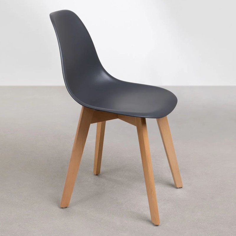 ORION91 Silla ARA Color (VARIOS COLORES) y Patas Haya 46x55x83 cm Comedor Oficina Salón Teletrabajo Cocina - SpazioLuzio