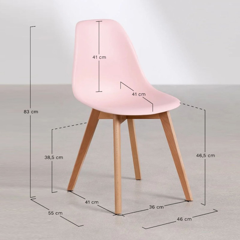 ORION91 Silla ARA Color (VARIOS COLORES) y Patas Haya 46x55x83 cm Comedor Oficina Salón Teletrabajo Cocina - SpazioLuzio