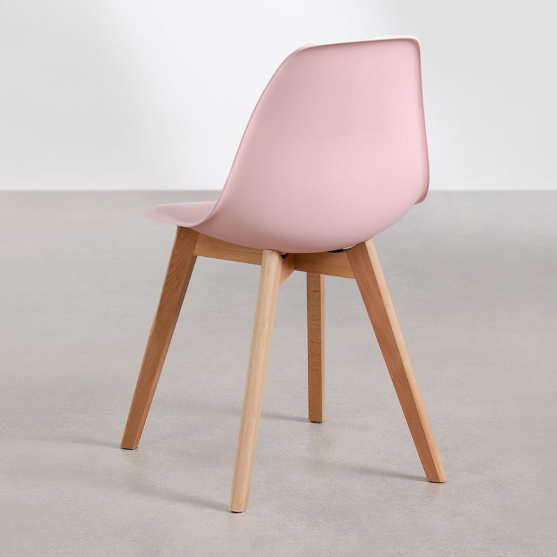 ORION91 Silla ARA Color (VARIOS COLORES) y Patas Haya 46x55x83 cm Comedor Oficina Salón Teletrabajo Cocina - SpazioLuzio