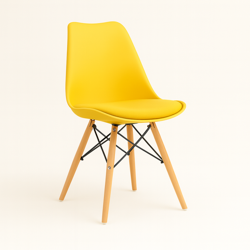 ORION91 Silla ATRIA Color (VARIOS COLORES) Acolchado Piel Sintética y Patas Haya 49x84x52,5cm Comedor Oficina Salón Teletrabajo 