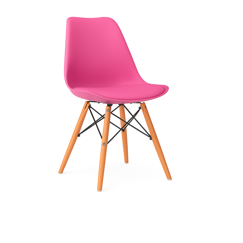 ORION91 Silla ATRIA Color (VARIOS COLORES) Acolchado Piel Sintética y Patas Haya 49x84x52,5cm Comedor Oficina Salón Teletrabajo 