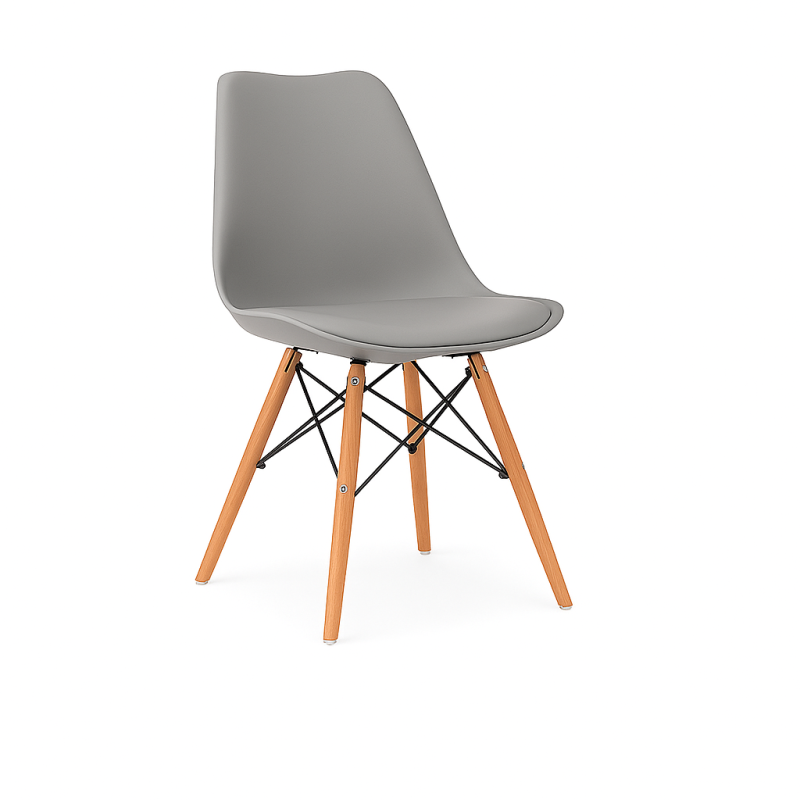 ORION91 Silla ATRIA Color (VARIOS COLORES) Acolchado Piel Sintética y Patas Haya 49x84x52,5cm Comedor Oficina Salón Teletrabajo 