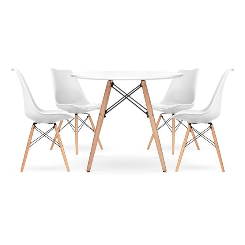 ORION91 Silla ATRIA Color (VARIOS COLORES) Acolchado Piel Sintética y Patas Haya 49x84x52,5cm Comedor Oficina Salón Teletrabajo 