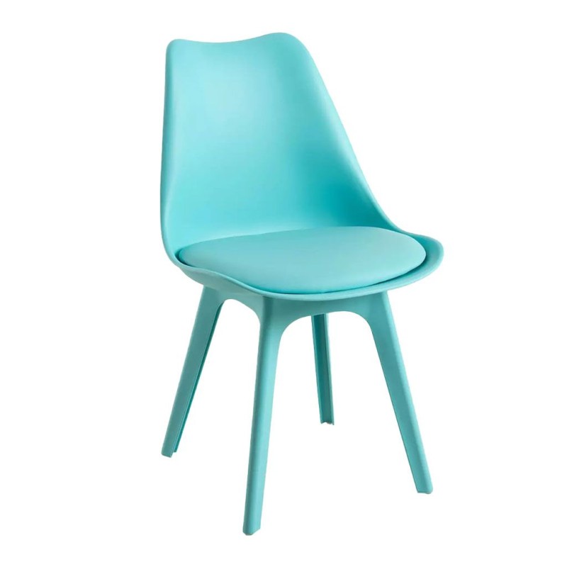 ORION91 Silla BOREAL Asiento Acolchado Piel Sintética y Patas Color (VARIOS COLORES) 48x43x82cm Comedor Oficina Salón Teletrabaj