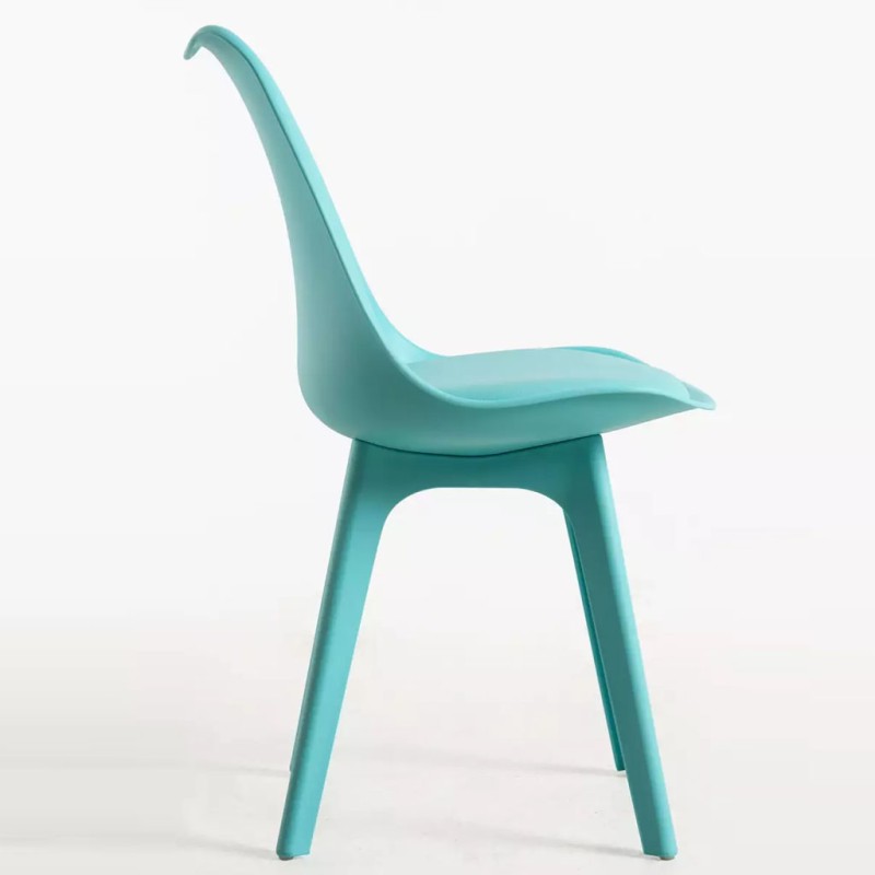 ORION91 Silla BOREAL Asiento Acolchado Piel Sintética y Patas Color (VARIOS COLORES) 48x43x82cm Comedor Oficina Salón Teletrabaj