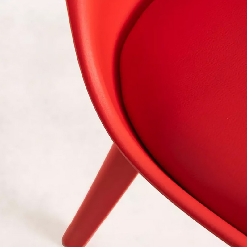 ORION91 Silla BOREAL Asiento Acolchado Piel Sintética y Patas Color (VARIOS COLORES) 48x43x82cm Comedor Oficina Salón Teletrabaj