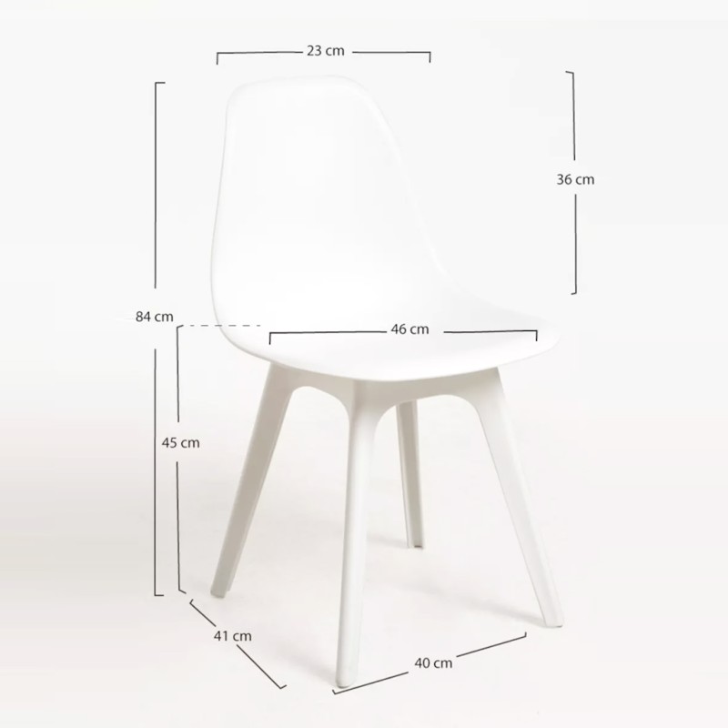 ORION91 Silla NORDIK Elegant Asiento y Patas Color (VARIOS COLORES) 46,5x82x39 cm Comedor Oficina Salón Teletrabajo Cocina - Spa