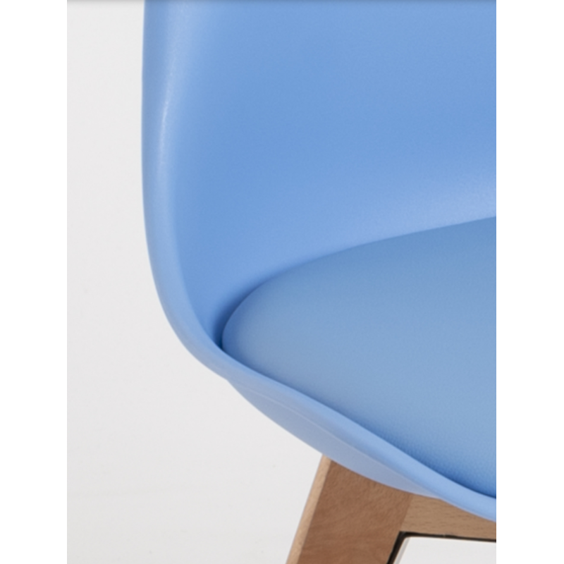 ORION91 Silla SIRIO Color (VARIOS COLORES) Acolchado Piel Sintética y Patas Haya 54x81x48cm Comedor Oficina Salón Teletrabajo Co