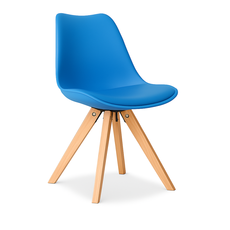 ORION91 Silla URSA Color (VARIOS COLORES) Acolchado Piel Sintética y Patas Haya 49 x 43 x 81cm Comedor Oficina Salón Teletrabajo