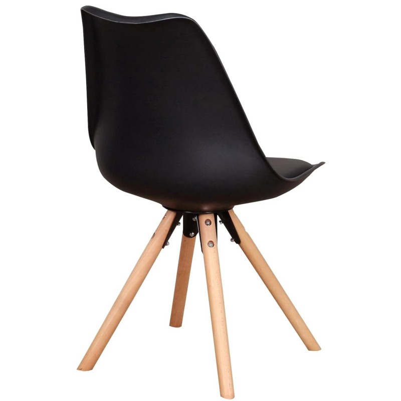 ORION91 Silla URSA Color (VARIOS COLORES) Asiento Acolchado Piel Sintética y Patas Haya 49 x 43 x 81cm Comedor Oficina Salón Tel