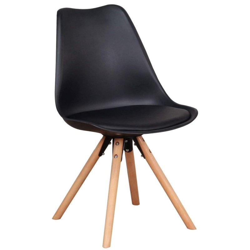 ORION91 Silla URSA Color (VARIOS COLORES) Asiento Acolchado Piel Sintética y Patas Haya 49 x 43 x 81cm Comedor Oficina Salón Tel