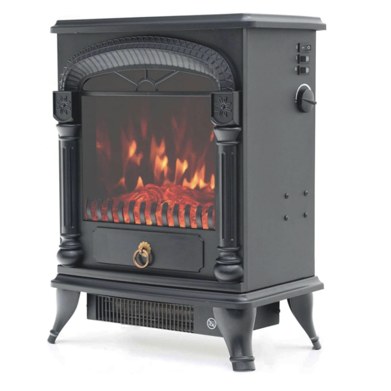 Orion91oficial® - Chimenea Eléctrica 1950W Color Negro🖤 con Efecto Llama Realista y Calor Regulable - spaziOrion91