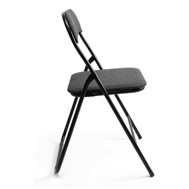 ORION91oficial® - Silla Plegable | Asiento Tela | Acolchado | Color Antracita | 44x46x79 cm | Estructura Negro🖤| Oficina | Hoste