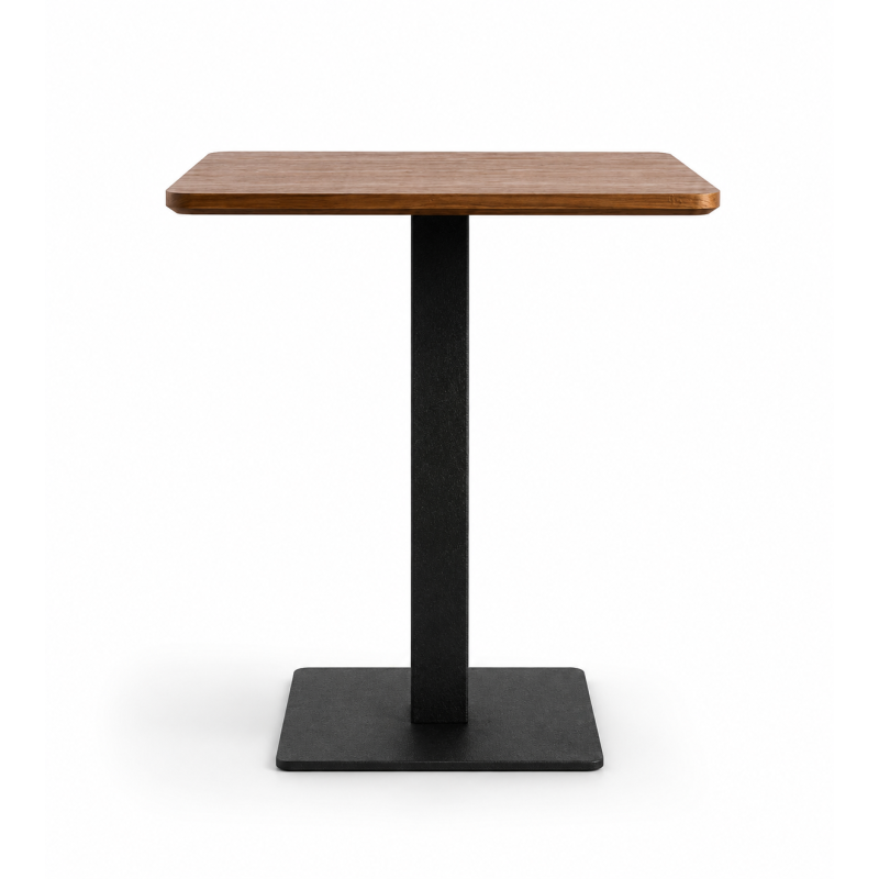 ORION91oficial® - Mesa de Bar, Cuadrada Madera Roble y Estructura Negro Mate (70 x 70 cm) Bar-Restaurante-Hostelería